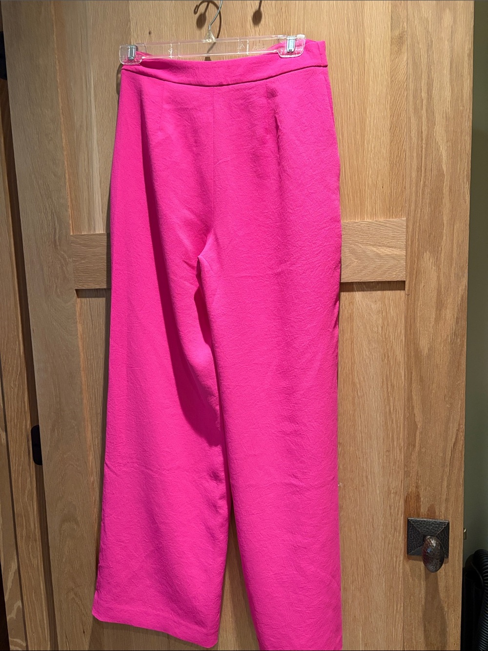 J Crew High-Waist Wide Leg Pink Pants with Button Detail - Picture 3 of 3
